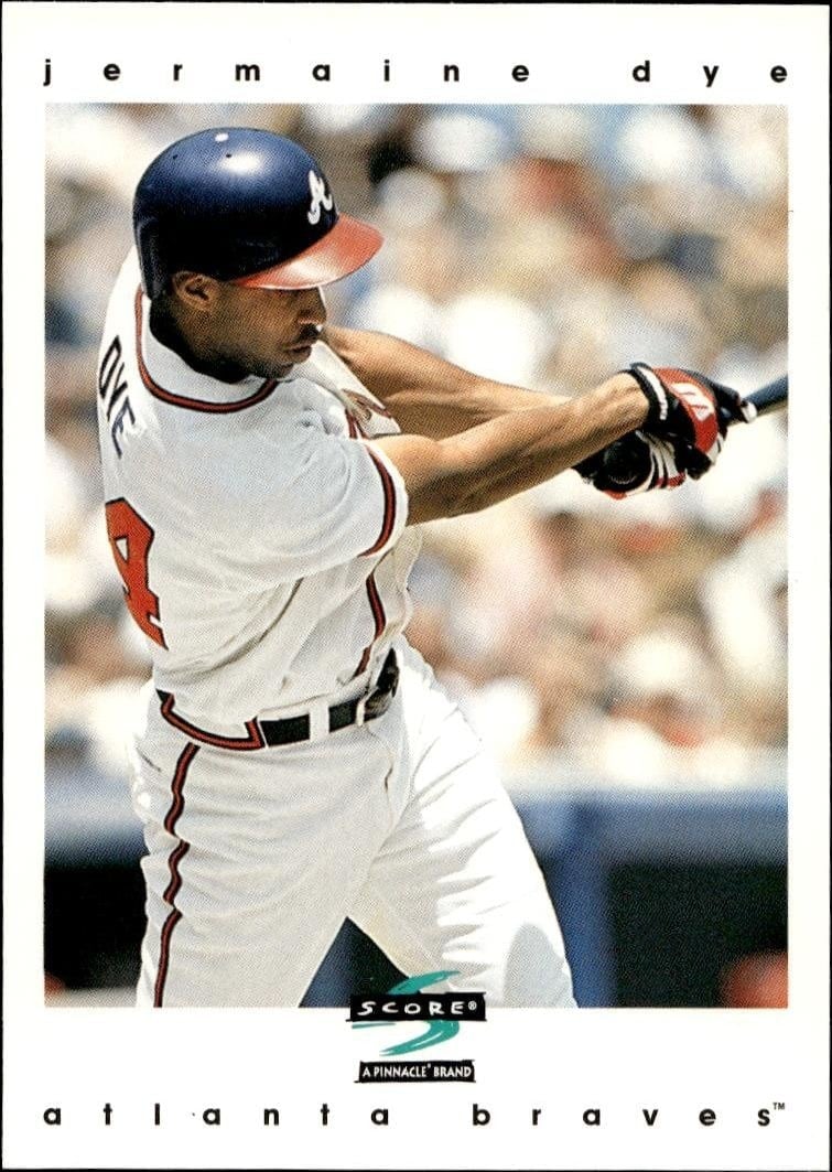 Jermaine Dye 1997 Pinnacle Score #7 Baseball Trading Card - Front 1997 Pinnacle Score Jermaine Dye #7 baseball trading card front