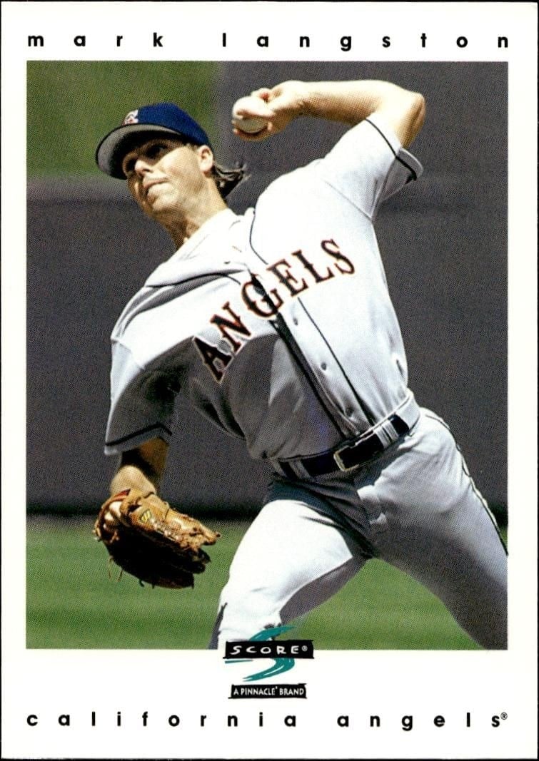 Mark Langston 1997 Pinnacle Score #287 Baseball Trading Card - Front 1997 Pinnacle Score Mark Langston #287 baseball trading card front