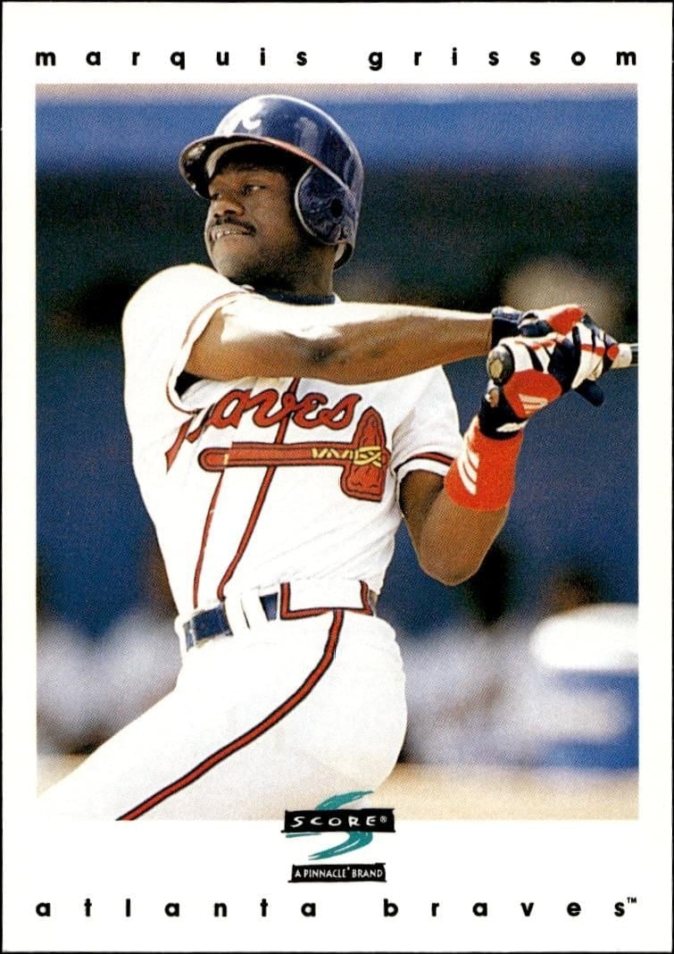 Marquis Grissom 1997 Pinnacle Score #14 Baseball Trading Card - Front 1997 Pinnacle Score Marquis Grissom #14 baseball trading card front