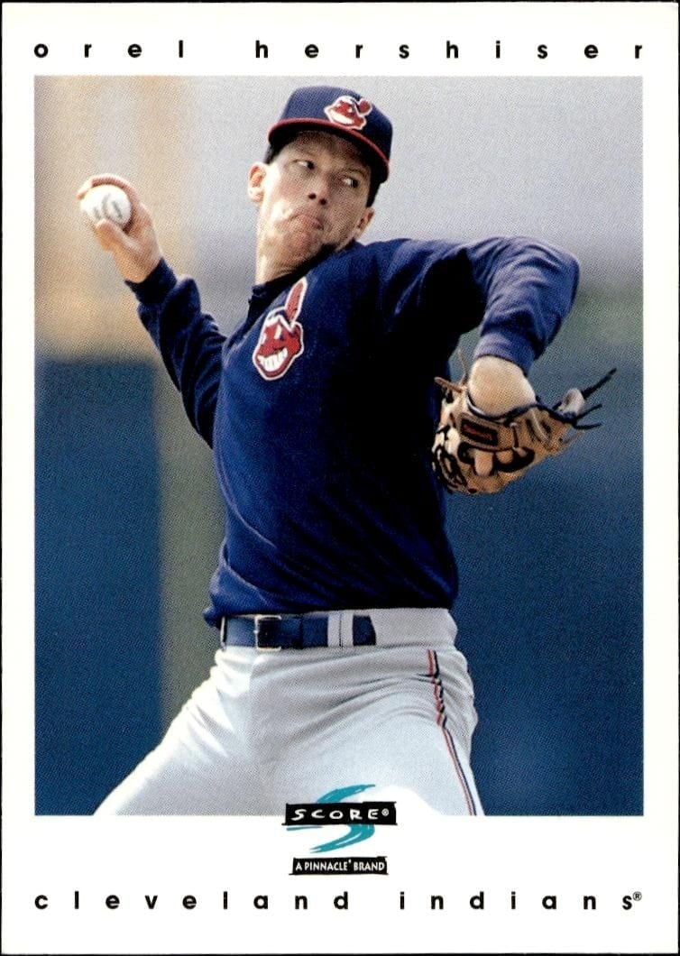 Orel Hershiser 1997 Pinnacle Score #378 Baseball Trading Card - Front 1997 Pinnacle Score Orel Hershiser #378 baseball trading card front