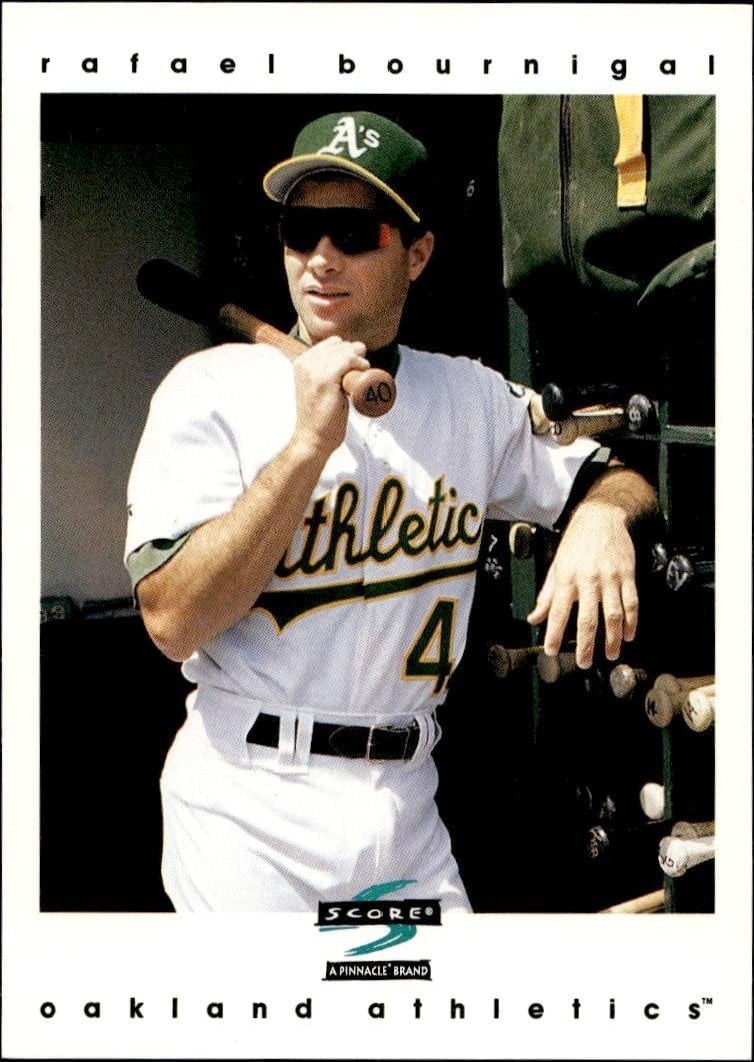 Rafael Bournigal 1997 Pinnacle Score #305 Baseball Trading Card - Front 1997 Pinnacle Score Rafael Bournigal #305 baseball trading card front