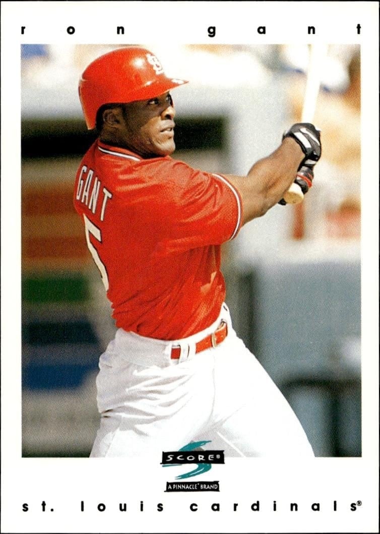 Ron Gant 1997 Pinnacle Score #268 Baseball Trading Card - Front 1997 Pinnacle Score Ron Gant #268 baseball trading card front