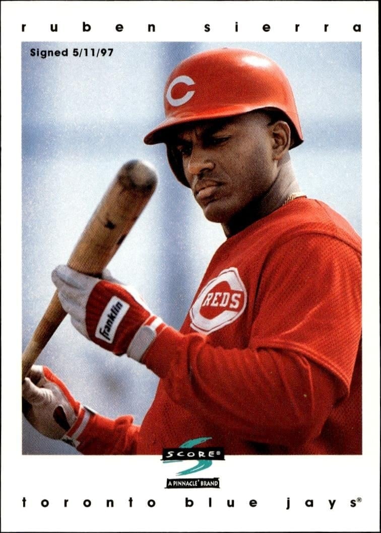 Ruben Sierra 1997 Pinnacle Score #342 Baseball Trading Card - Front 1997 Pinnacle Score Ruben Sierra #342 baseball trading card front
