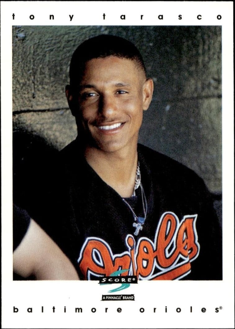 Tony Tarasco 1997 Pinnacle Score #382 Baseball Trading Card - Front 1997 Pinnacle Score Tony Tarasco #382 baseball trading card front