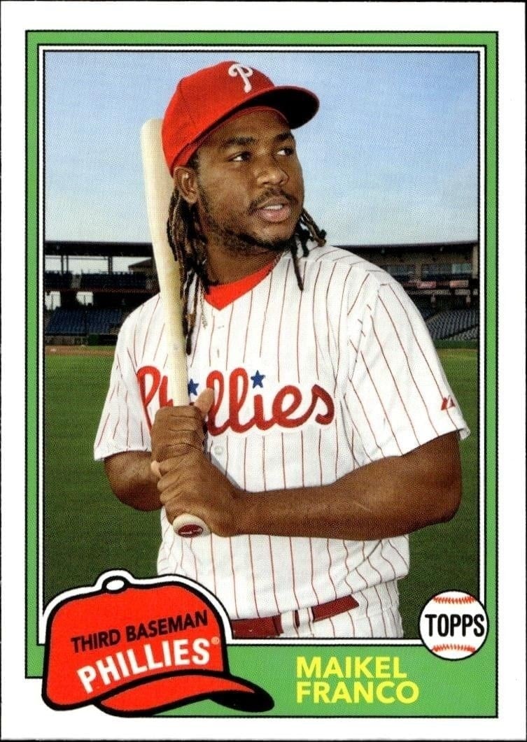 Maikel Franco 2018 Topps Archives #235 Baseball Trading Card - Front 2018 Topps Archives Maikel Franco #235 baseball trading card front