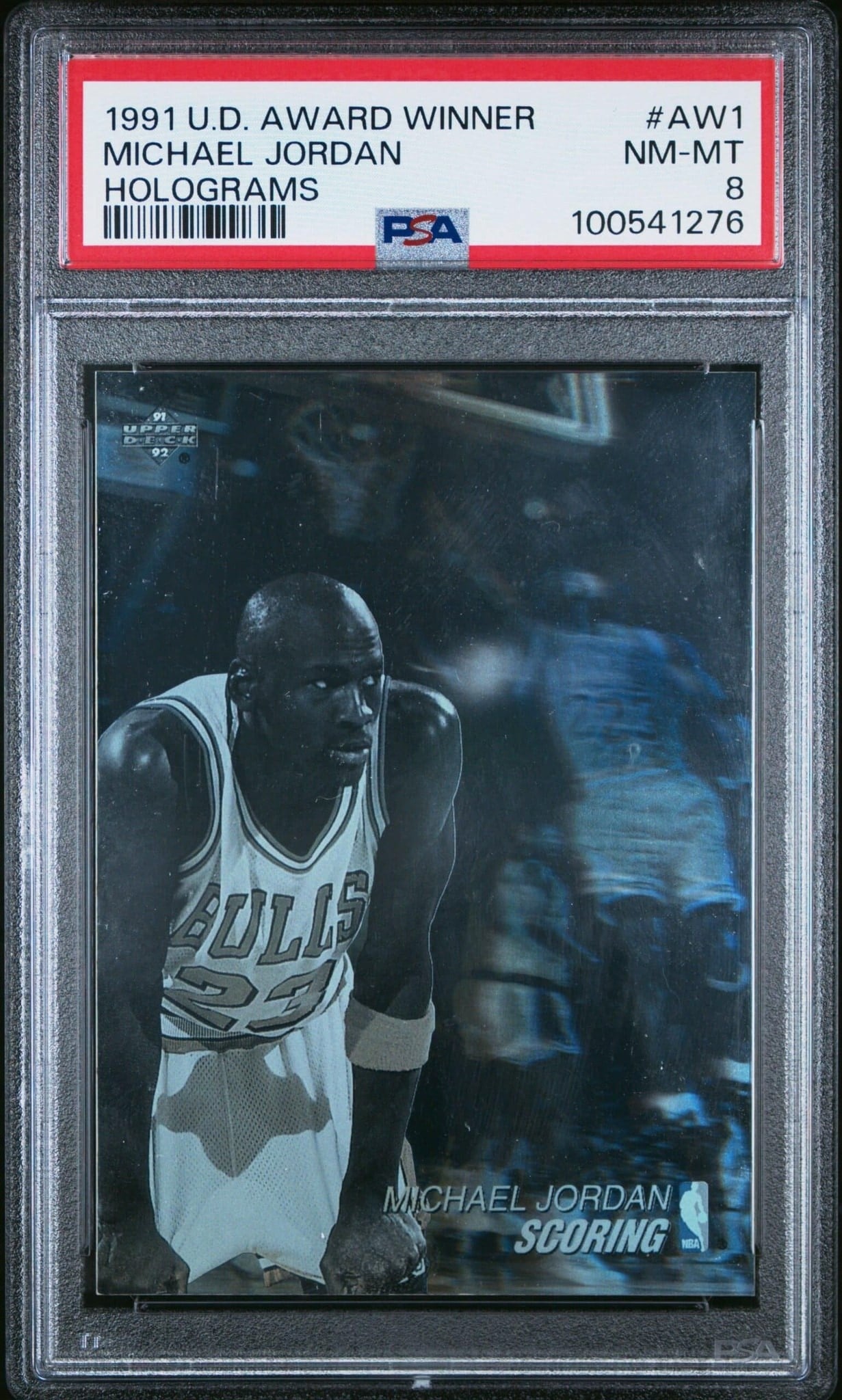 Michael Jordan 1991-92 Upper Deck Award Winner #AW1 Basketball Trading Card - Front 1991-92 Upper Deck Award Winner Michael Jordan #AW1 basketball trading card front