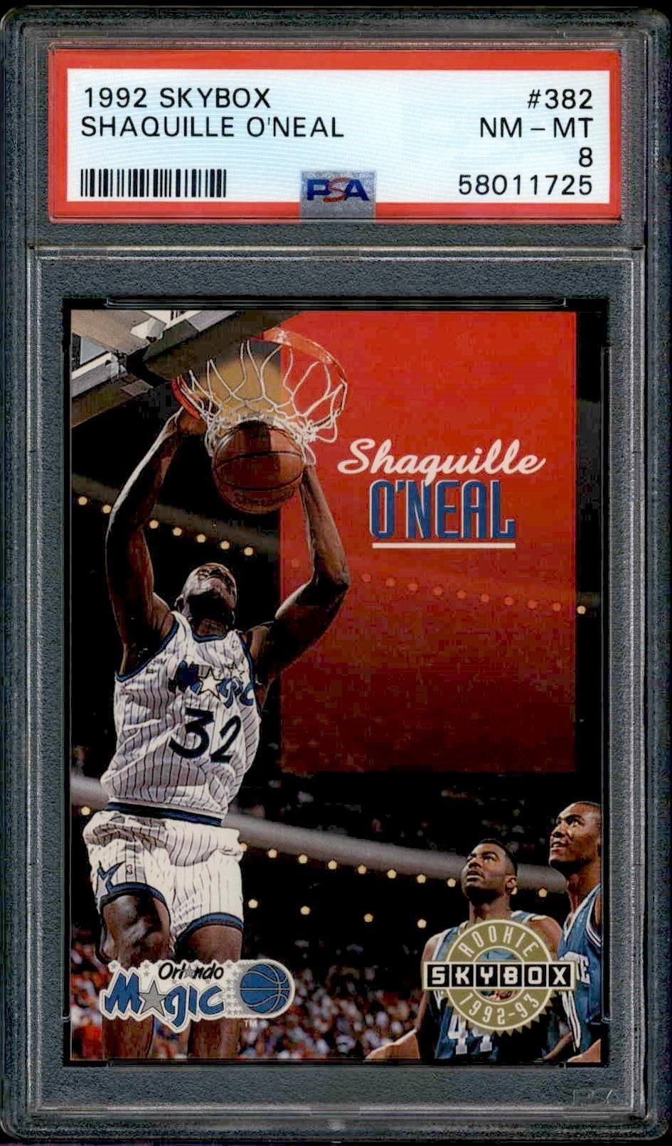 Shaquille O'Neal 1992-93 Skybox #382 Basketball Trading Card - Front 1992-93 Skybox Shaquille O'Neal #382 basketball trading card front