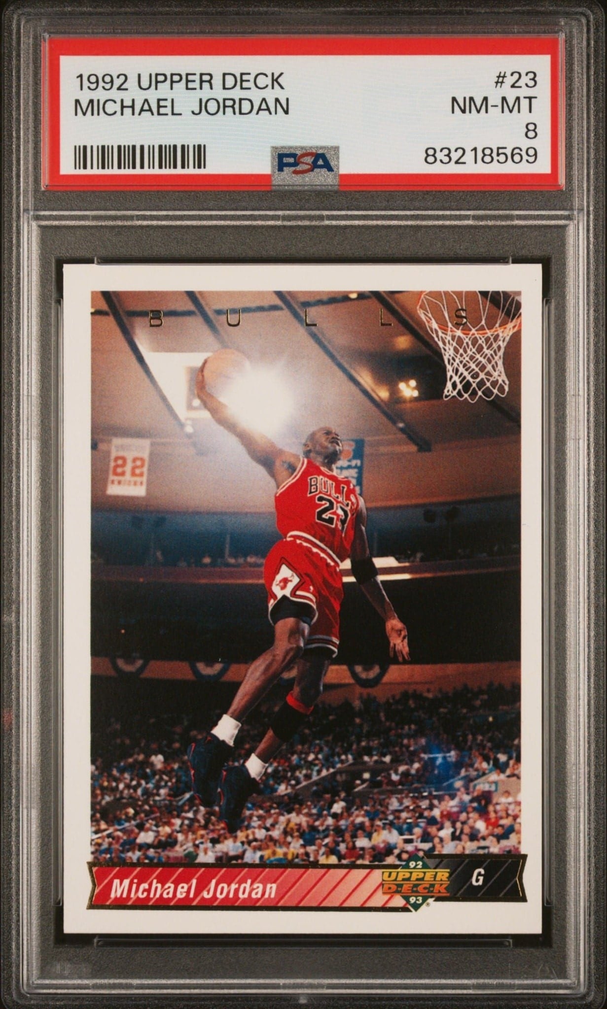 Michael Jordan 1992-93 Upper Deck #23 Basketball Trading Card - Front 1992-93 Upper Deck Michael Jordan #23 basketball trading card front