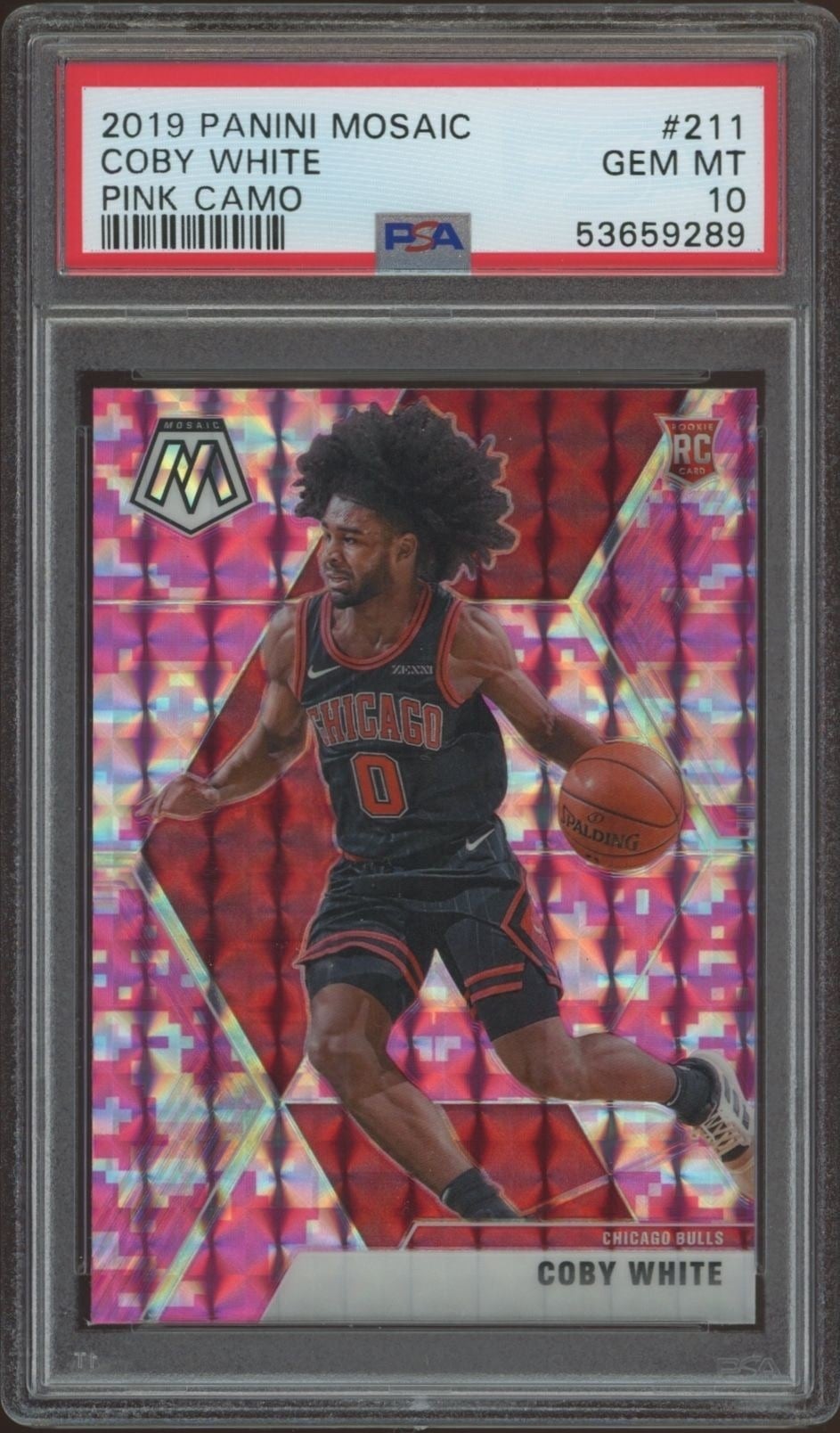 Coby White 2019-20 Panini Mosaic #211 Basketball Trading Card - Front 2019-20 Panini Mosaic Coby White #211 basketball trading card front