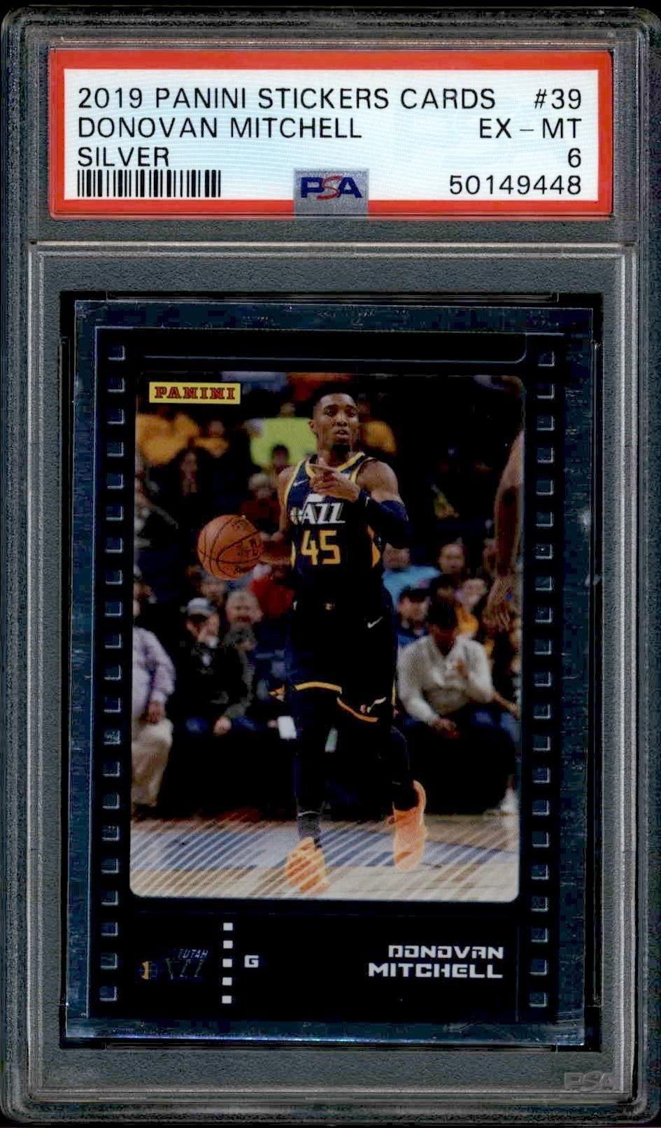 Donovan Mitchell 2019-20 Panini Sticker & Card #39 Basketball Trading Card - Front 2019-20 Panini Sticker & Card Donovan Mitchell #39 basketball trading card front