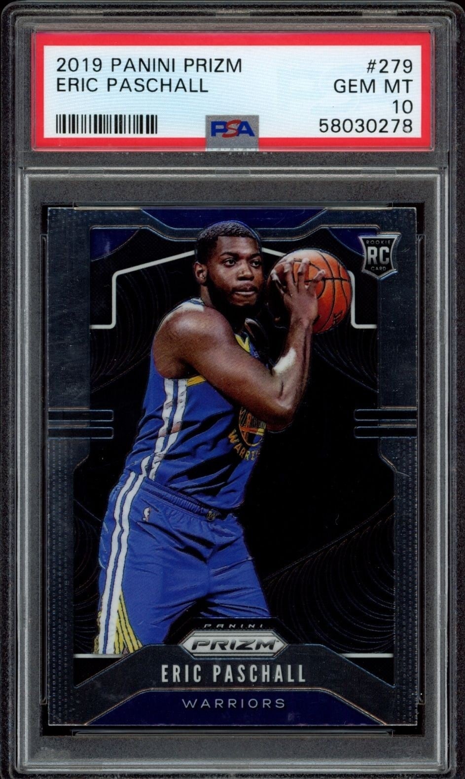 Eric Paschall 2019-20 Panini Prizm #279 Basketball Trading Card - Front 2019-20 Panini Prizm Eric Paschall #279 basketball trading card front