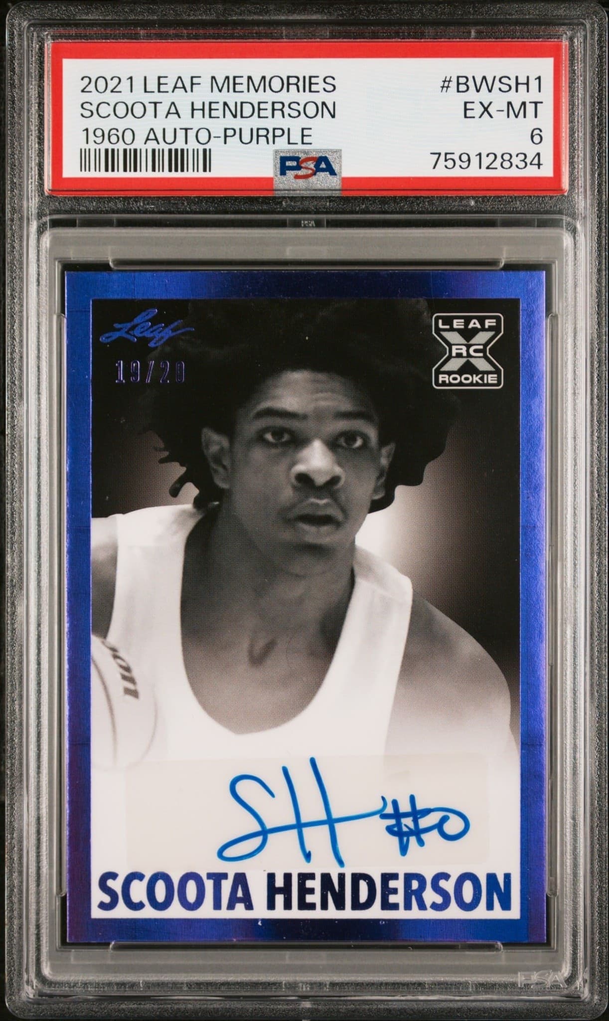 2021-22 Leaf Memories Scoota Henderson #BW-SH1 trading card