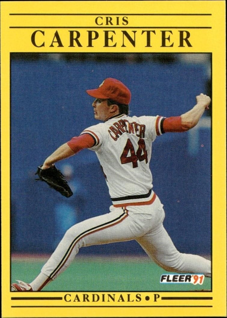 Cris Carpenter 1991 Fleer #628 Baseball Trading Card - Front 1991 Fleer Cris Carpenter #628 baseball trading card front
