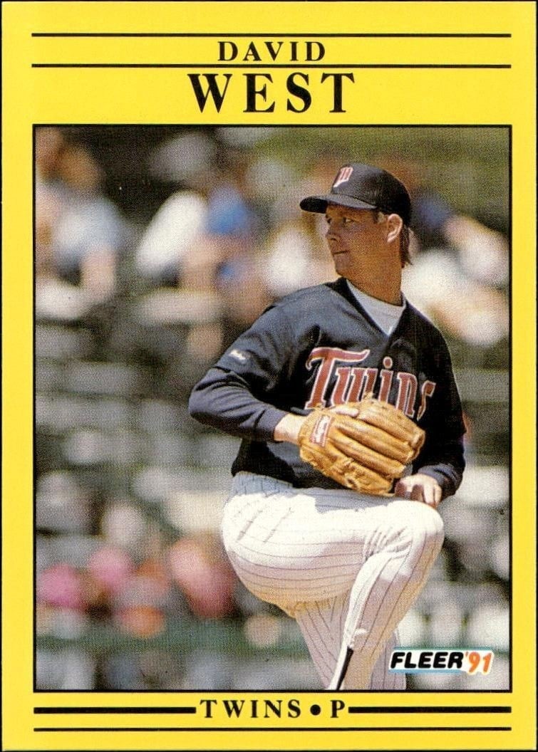 David West 1991 Fleer #627 Baseball Trading Card - Front 1991 Fleer David West #627 baseball trading card front