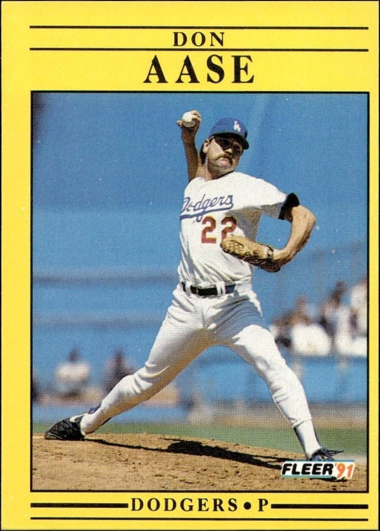 Don Aase 1991 Fleer #193 Baseball Trading Card - Front 1991 Fleer Don Aase #193 baseball trading card front