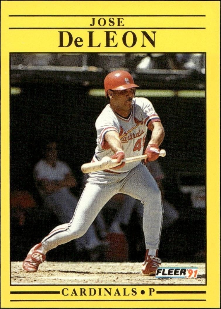 Jose DeLeon 1991 Fleer #631 Baseball Trading Card - Front 1991 Fleer Jose DeLeon #631 baseball trading card front