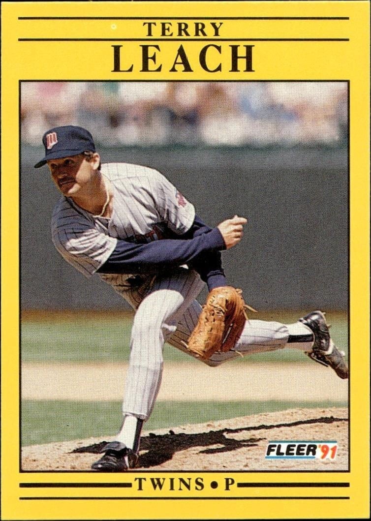 Terry Leach 1991 Fleer #616 Baseball Trading Card - Front 1991 Fleer Terry Leach #616 baseball trading card front