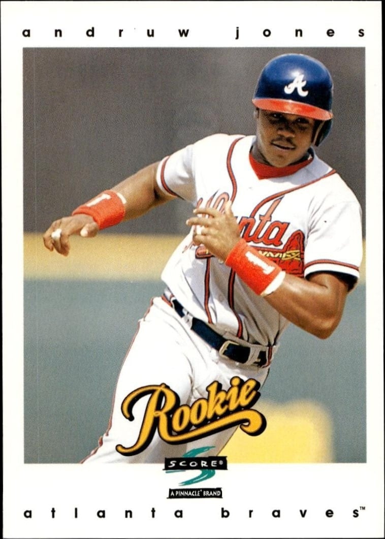 Andruw Jones 1997 Pinnacle Score #310 Baseball Trading Card - Front 1997 Pinnacle Score Andruw Jones #310 baseball trading card front