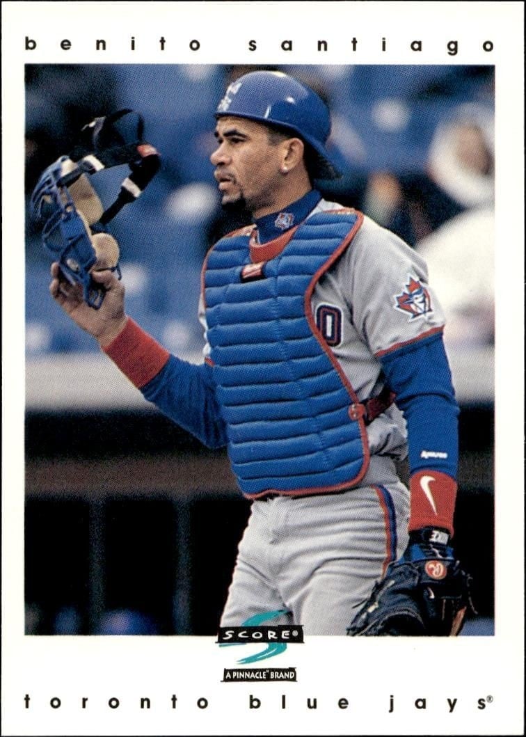 Benito Santiago 1997 Pinnacle Score #455 Baseball Trading Card - Front 1997 Pinnacle Score Benito Santiago #455 baseball trading card front