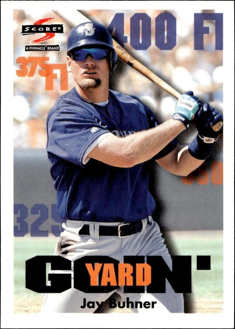 Jay Buhner 1997 Pinnacle Score #513 Baseball Trading Card - Front 1997 Pinnacle Score Jay Buhner #513 baseball trading card front