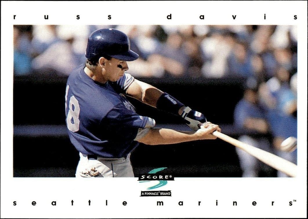 Russ Davis 1997 Pinnacle Score #437 Baseball Trading Card - Front 1997 Pinnacle Score Russ Davis #437 baseball trading card front