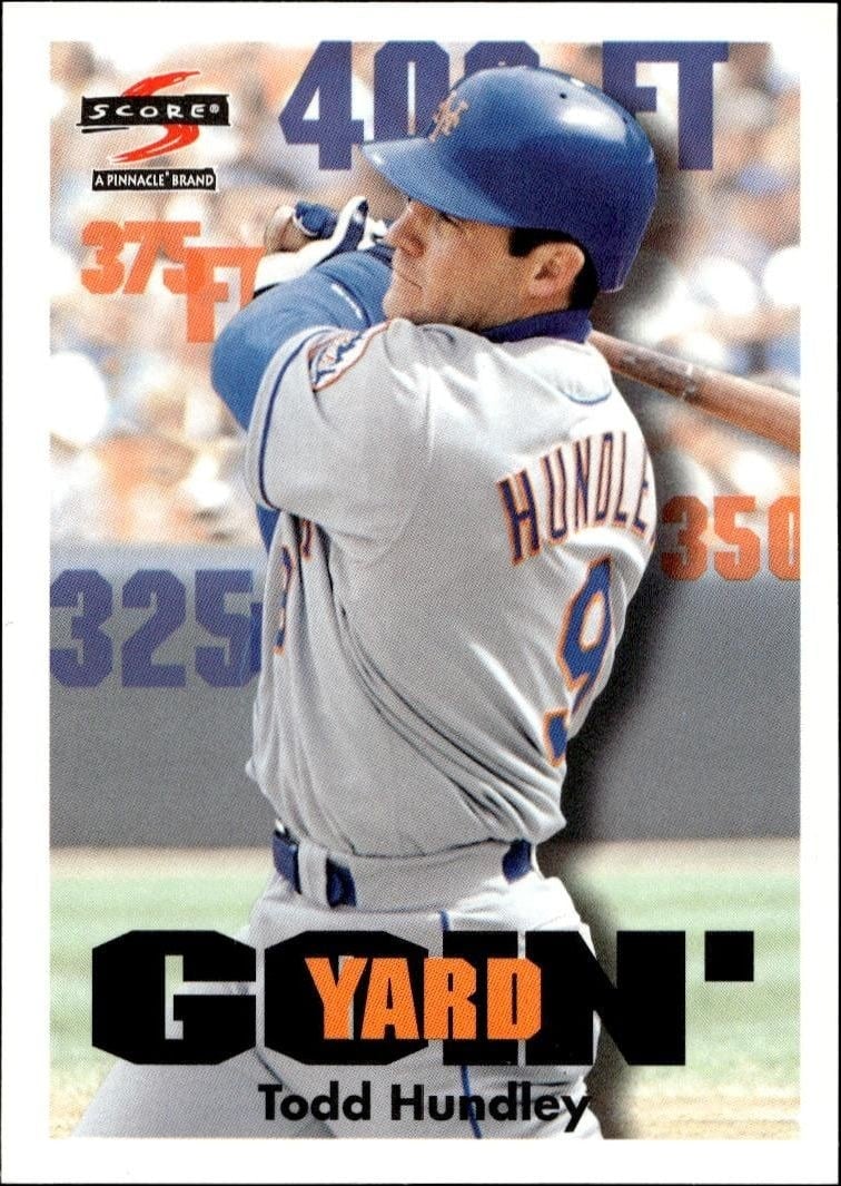 Todd Hundley 1997 Pinnacle Score #493 Baseball Trading Card - Front 1997 Pinnacle Score Todd Hundley #493 baseball trading card front