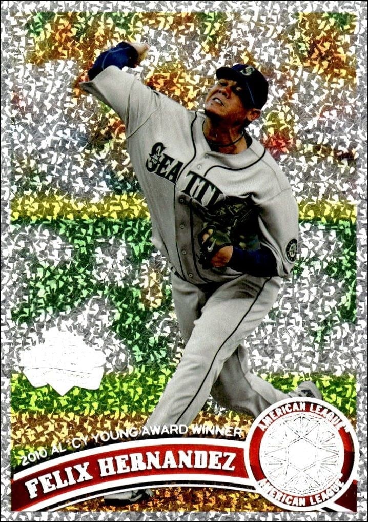 Felix Hernandez 2011 Topps #168 Baseball Trading Card - Front 2011 Topps Felix Hernandez #168 baseball trading card front