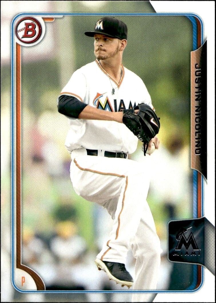 Justin Nicolino 2015 Bowman Draft #BP93 Baseball Trading Card - Front 2015 Bowman Draft Justin Nicolino #BP93 baseball trading card front