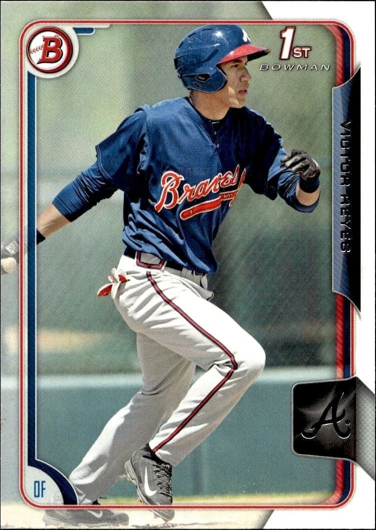 Victor Reyes 2015 Bowman Draft #BP97 Baseball Trading Card - Front 2015 Bowman Draft Victor Reyes #BP97 baseball trading card front