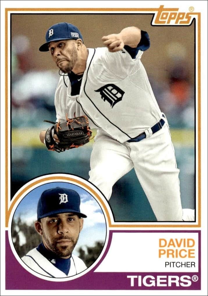 David Price 2015 Topps Archives #255 Baseball Trading Card - Front 2015 Topps Archives David Price #255 baseball trading card front