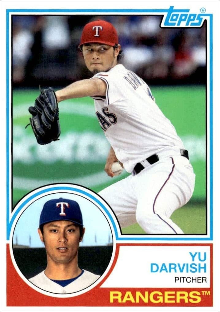 Yu Darvish 2015 Topps Archives #203 Baseball Trading Card - Front 2015 Topps Archives Yu Darvish #203 baseball trading card front