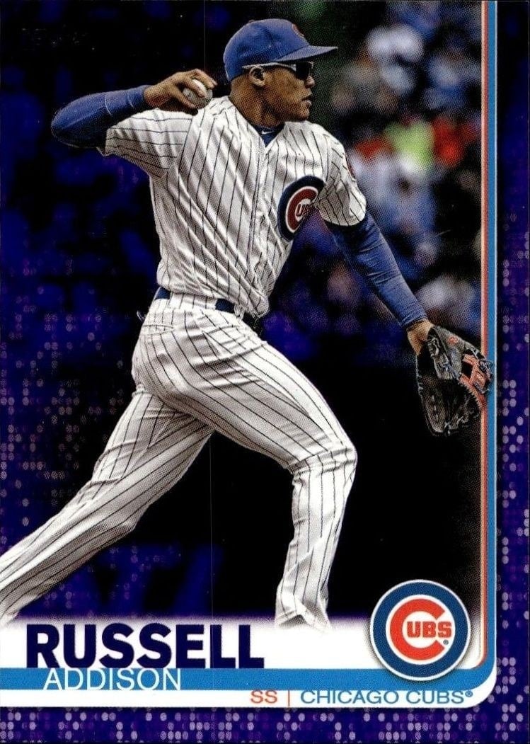 Addison Russell 2019 Topps Series 2 #633 Baseball Trading Card - Front 2019 Topps Series 2 Addison Russell #633 baseball trading card front