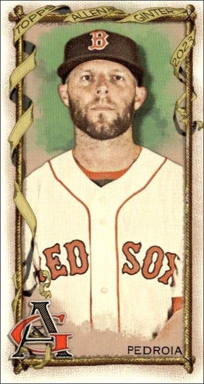 Dustin Pedroia 2023 Topps Allen & Ginter #188 Baseball Trading Card - Front 2023 Topps Allen & Ginter Dustin Pedroia #188 baseball trading card front