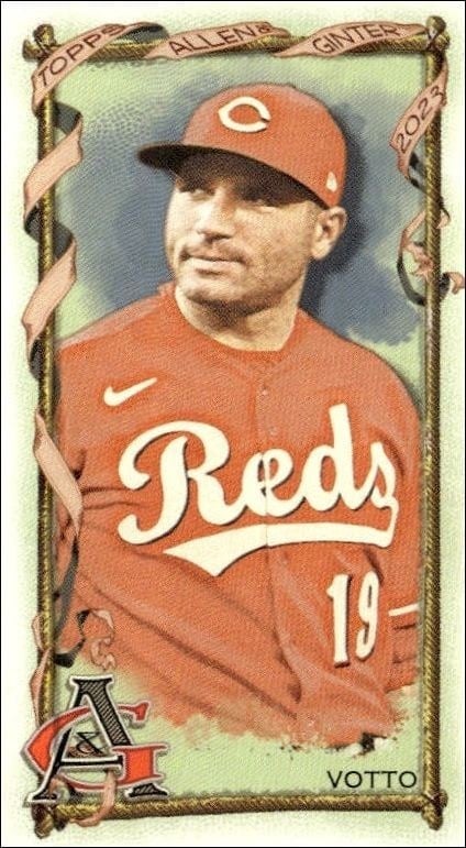 Joey Votto 2023 Topps Allen & Ginter #70 Baseball Trading Card - Front 2023 Topps Allen & Ginter Joey Votto #70 baseball trading card front