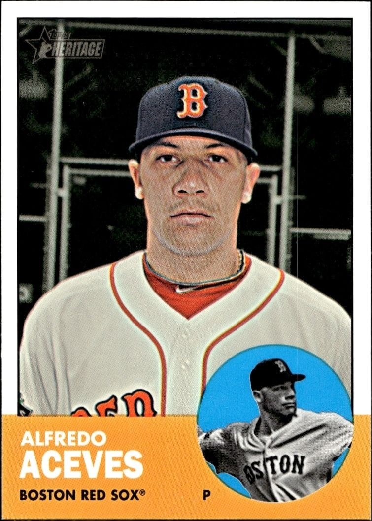 Alfredo Aceves 2012 Topps Heritage High Number #H611 Baseball Trading Card - Front 2012 Topps Heritage High Number Alfredo Aceves #H611 baseball trading card front