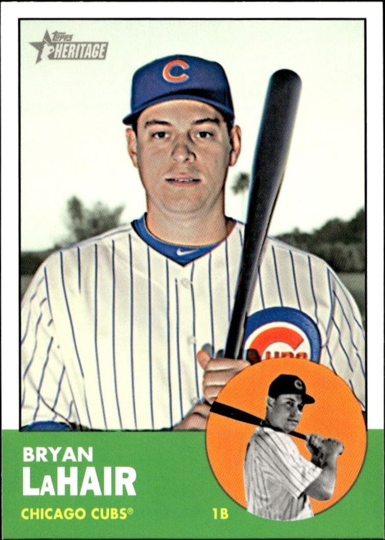 Bryan Lahair 2012 Topps Heritage High Number #H587 Baseball Trading Card - Front 2012 Topps Heritage High Number Bryan Lahair #H587 baseball trading card front