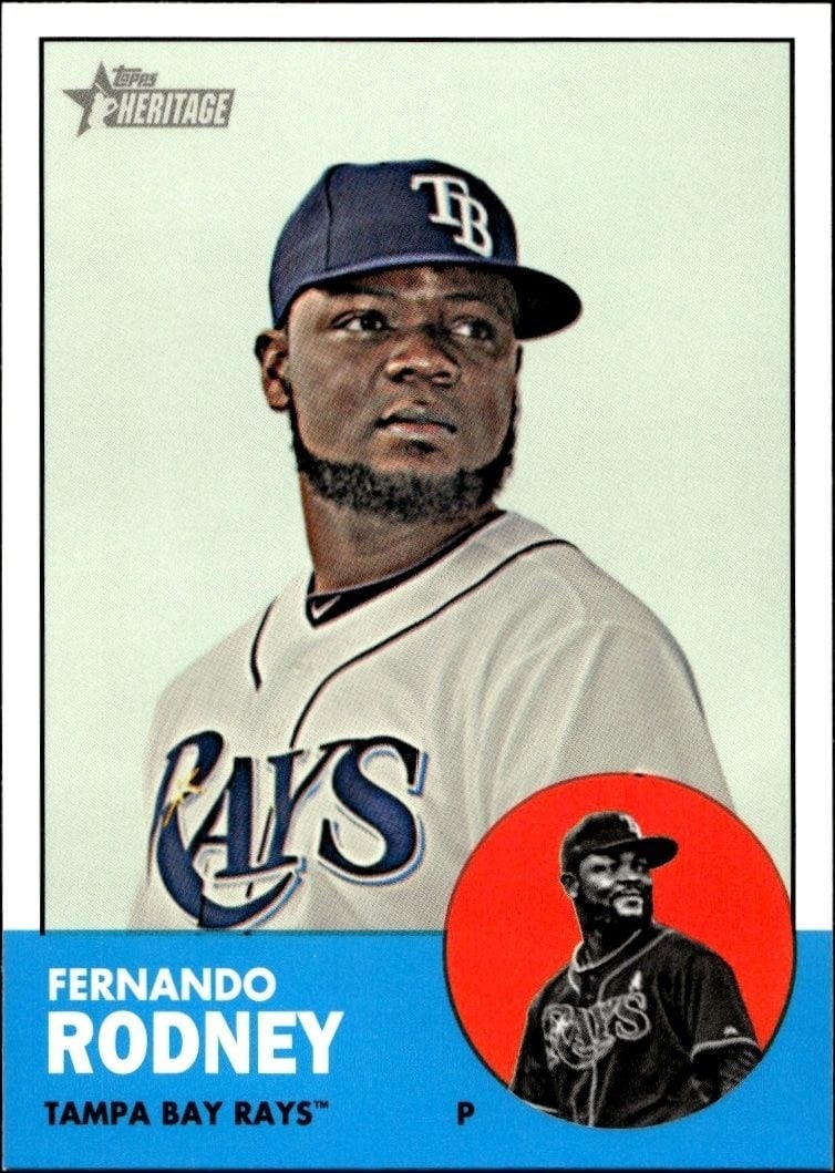 Fernando Rodney 2012 Topps Heritage High Number #H620 Baseball Trading Card - Front 2012 Topps Heritage High Number Fernando Rodney #H620 baseball trading card front