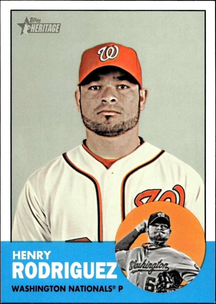 Henry Rodriguez 2012 Topps Heritage High Number #H655 Baseball Trading Card - Front 2012 Topps Heritage High Number Henry Rodriguez #H655 baseball trading card front