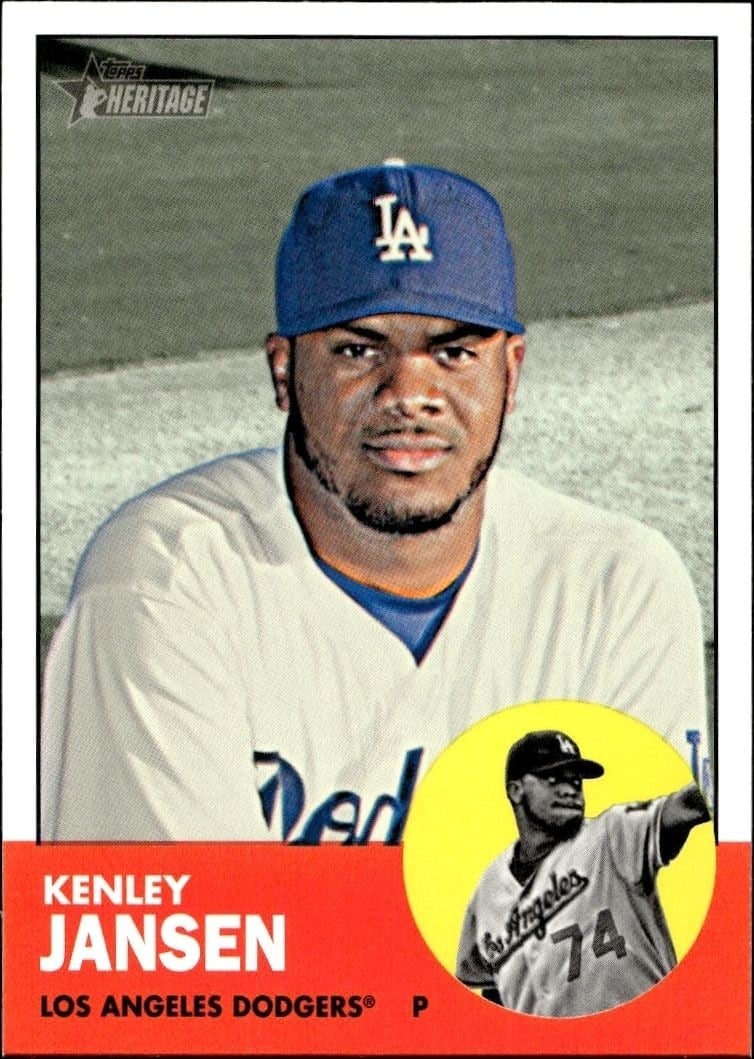 Kenley Jansen 2012 Topps Heritage High Number #H594 Baseball Trading Card - Front 2012 Topps Heritage High Number Kenley Jansen #H594 baseball trading card front