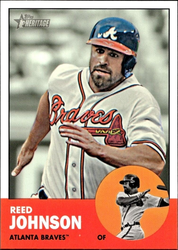 Reed Johnson 2012 Topps Heritage High Number #H622 Baseball Trading Card - Front 2012 Topps Heritage High Number Reed Johnson #H622 baseball trading card front