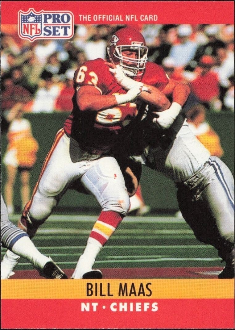 Bill Maas 1990 Pro Set #145 Football Trading Card - Front 1990 Pro Set Bill Maas #145 football trading card front