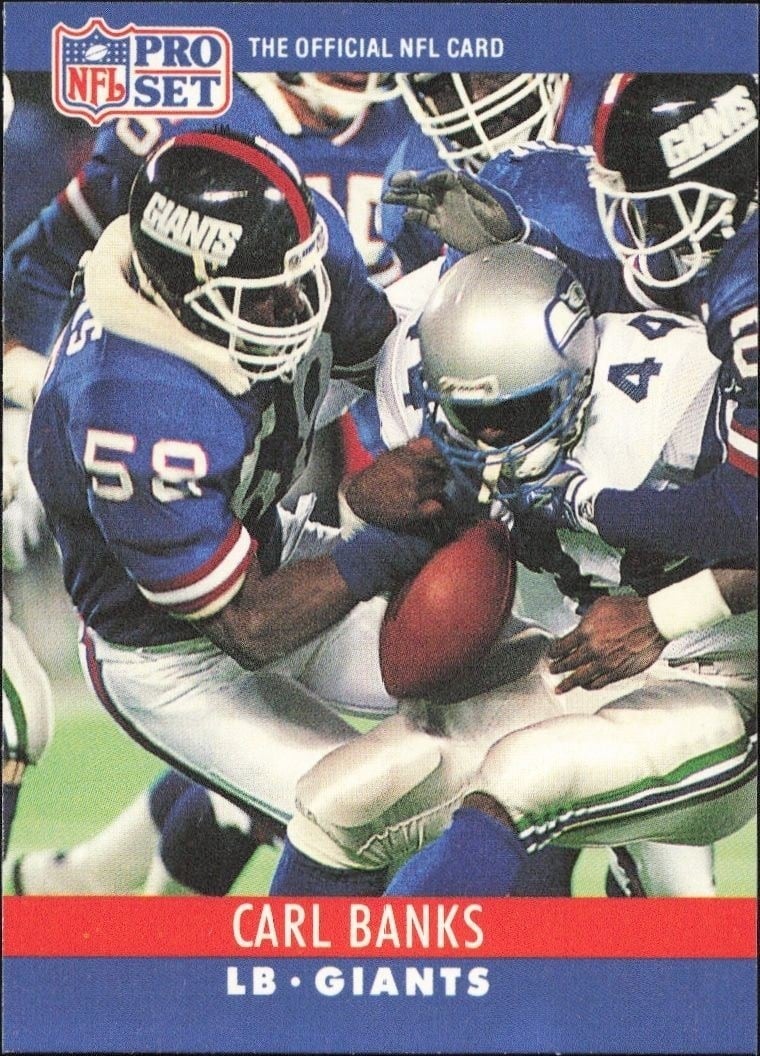 Carl Banks 1990 Pro Set #223 Football Trading Card - Front 1990 Pro Set Carl Banks #223 football trading card front