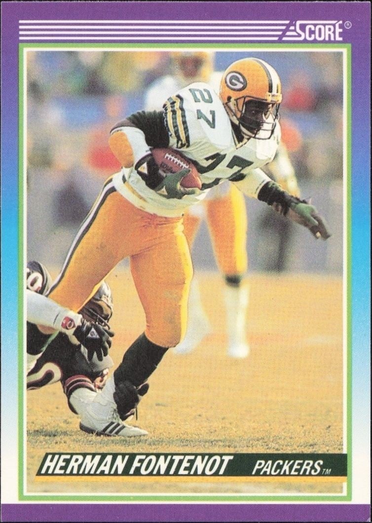 Herman Fontenot 1990 Score #504 Football Trading Card - Front 1990 Score Herman Fontenot #504 football trading card front