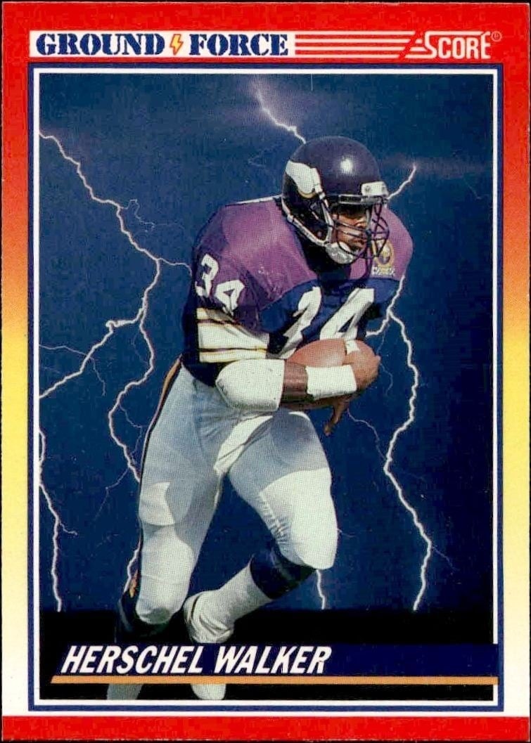 Herschel Walker 1990 Score #561 Football Trading Card - Front 1990 Score Herschel Walker #561 football trading card front