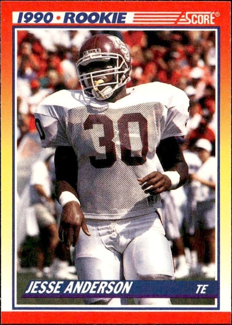 Jesse Anderson 1990 Score #633 Football Trading Card - Front 1990 Score Jesse Anderson #633 football trading card front