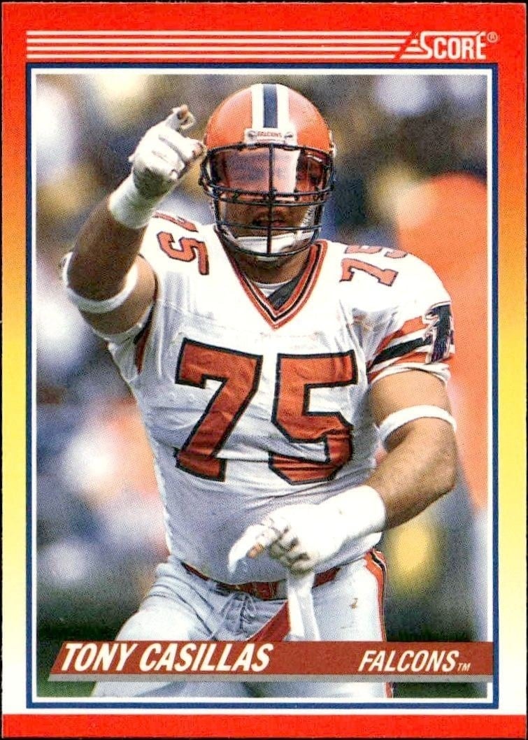 Tony Casillas 1990 Score #658 Football Trading Card - Front 1990 Score Tony Casillas #658 football trading card front