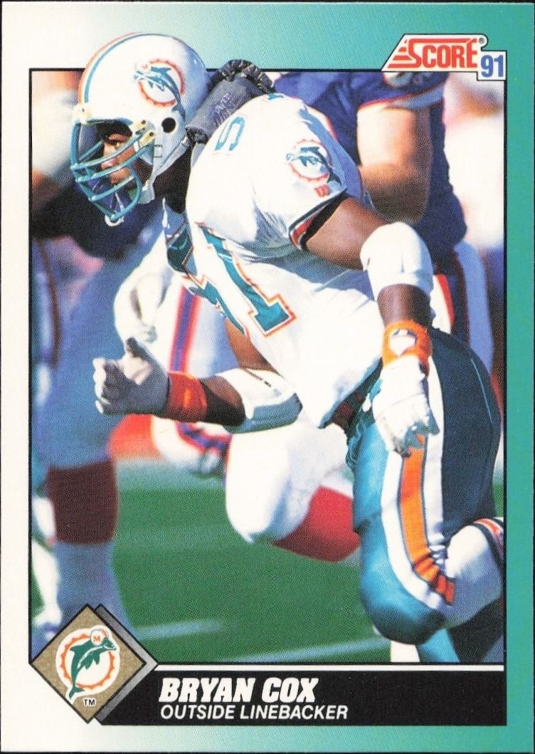 Bryan Cox 1991 Score Supplemental #60T Football Trading Card - Front 1991 Score Supplemental Bryan Cox #60T football trading card front