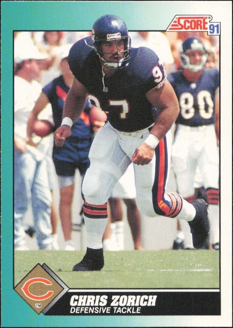 Chris Zorich 1991 Score Supplemental #68T Football Trading Card - Front 1991 Score Supplemental Chris Zorich #68T football trading card front