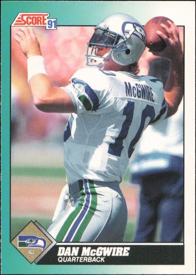 Dan McGwire 1991 Score Supplemental #55T Football Trading Card - Front 1991 Score Supplemental Dan McGwire #55T football trading card front