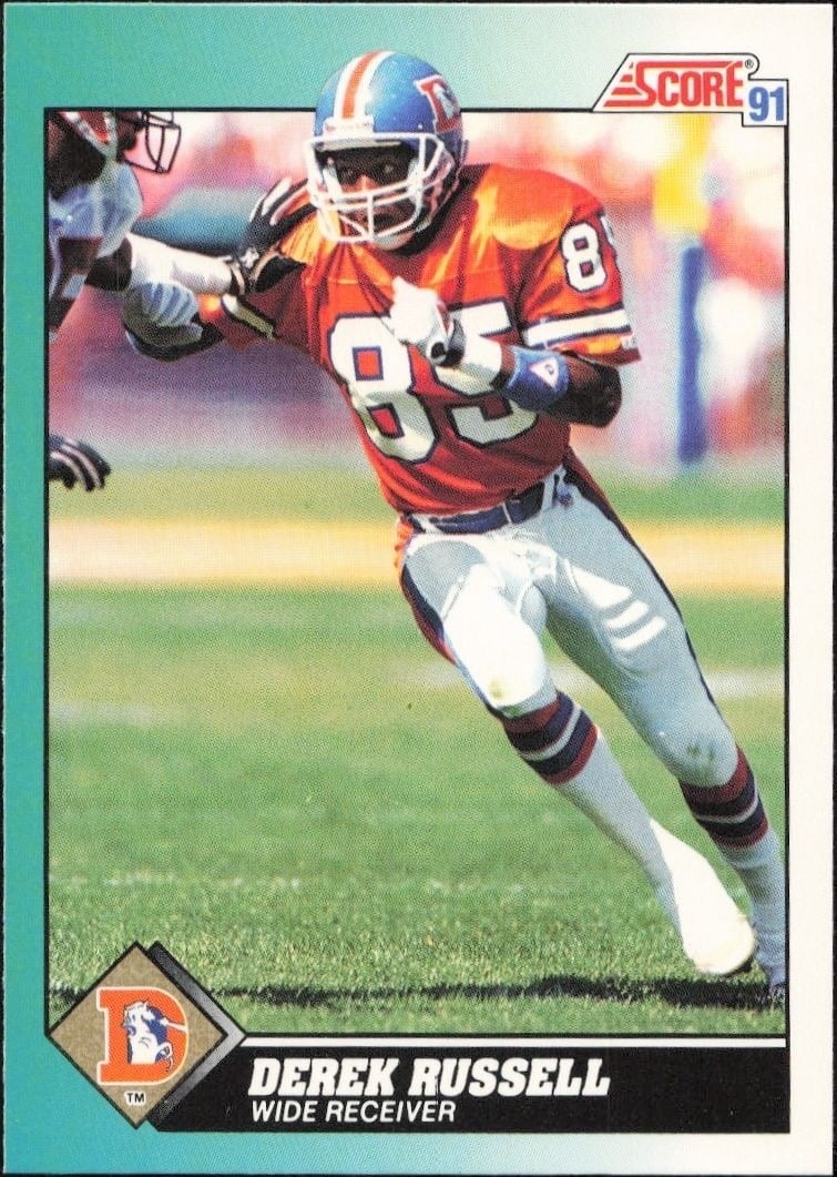 Derek Russell 1991 Score Supplemental #51T Football Trading Card - Front 1991 Score Supplemental Derek Russell #51T football trading card front
